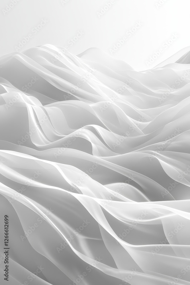 Fototapeta premium White Abstract Gradient, Generative AI