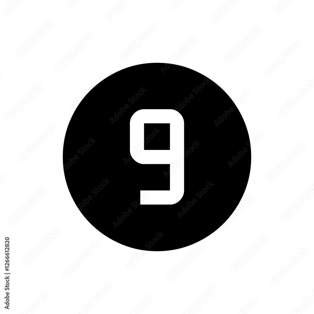 Number 9 in Circle
Number 9 in Circle