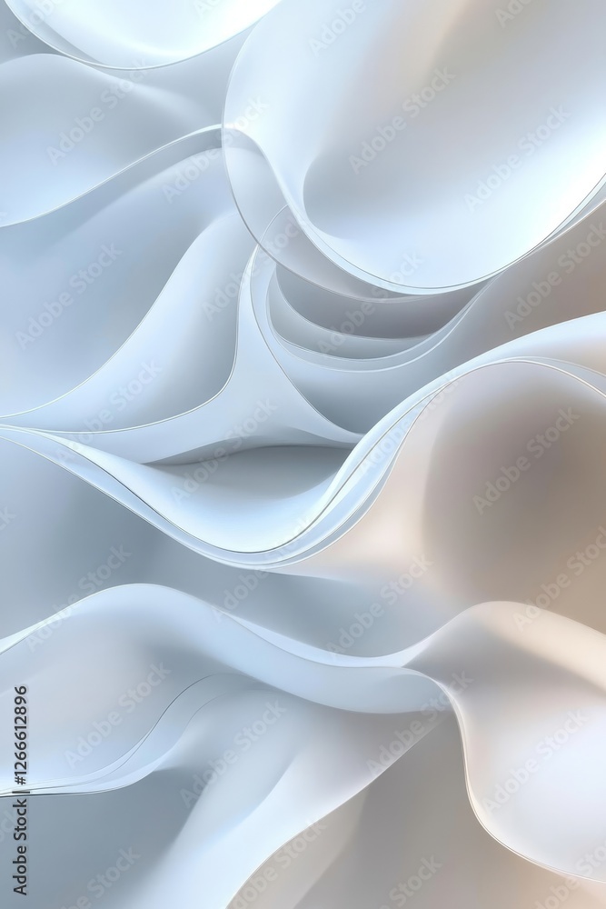 Obraz premium White Abstract Gradient, Generative AI
