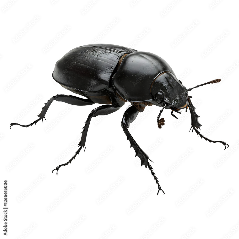 Nocturnal Black Beetle's Armored Exoskeleton Nocturnal Black Beetle's Armored Exoskeleton