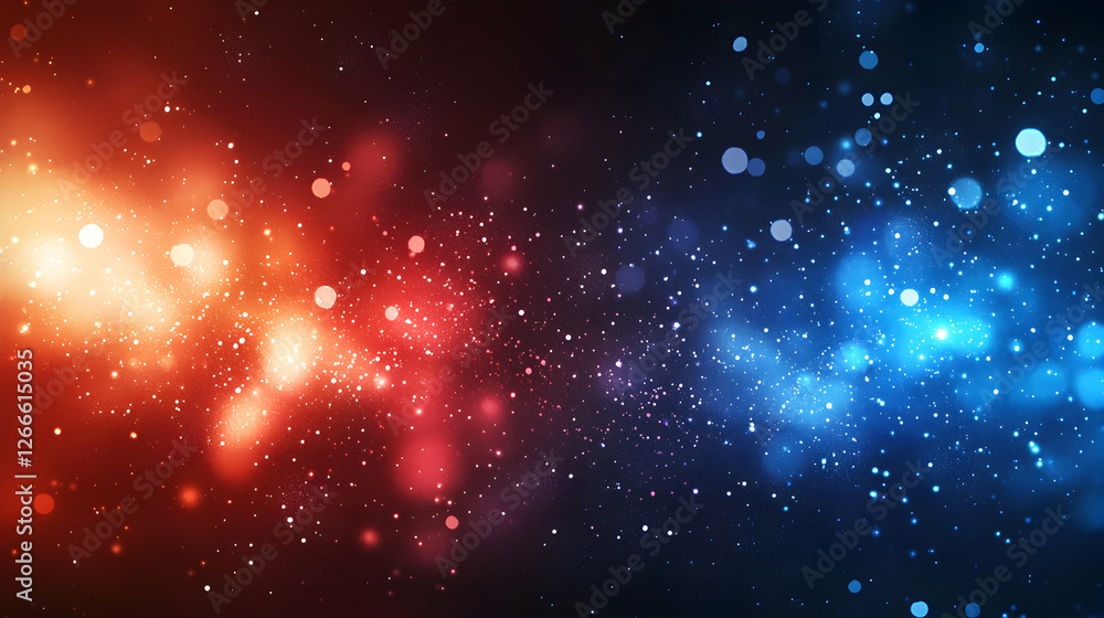 Fototapeta premium Abstract Background with Red and Blue Light Particles for Modern Design