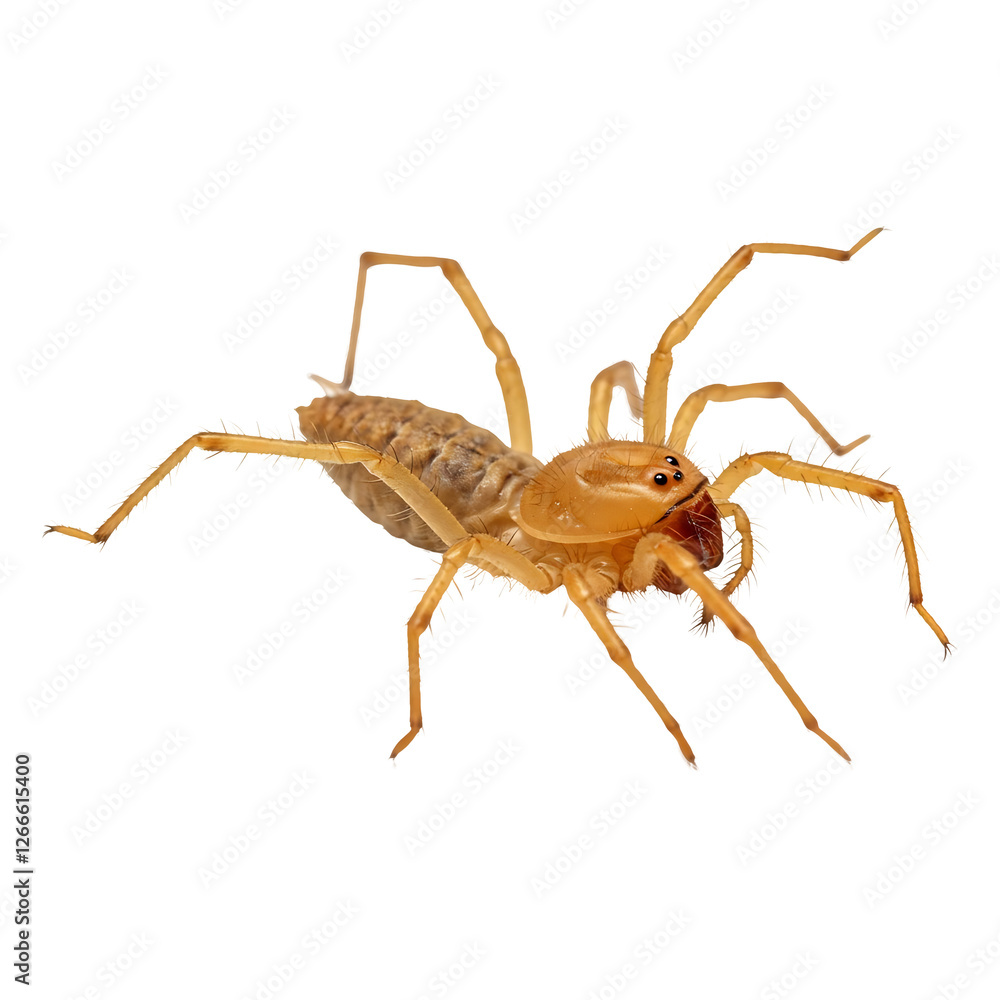 A Close-Up View of a Pale Yellow Spider A Close-Up View of a Pale Yellow Spider