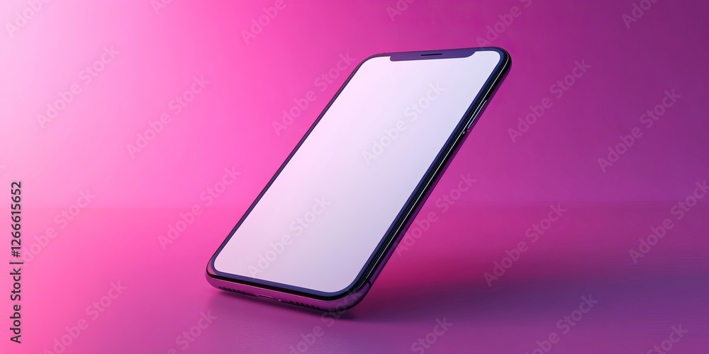 Smartphone Mockup with Pink Gradient Background Smartphone Mockup with Pink Gradient Background