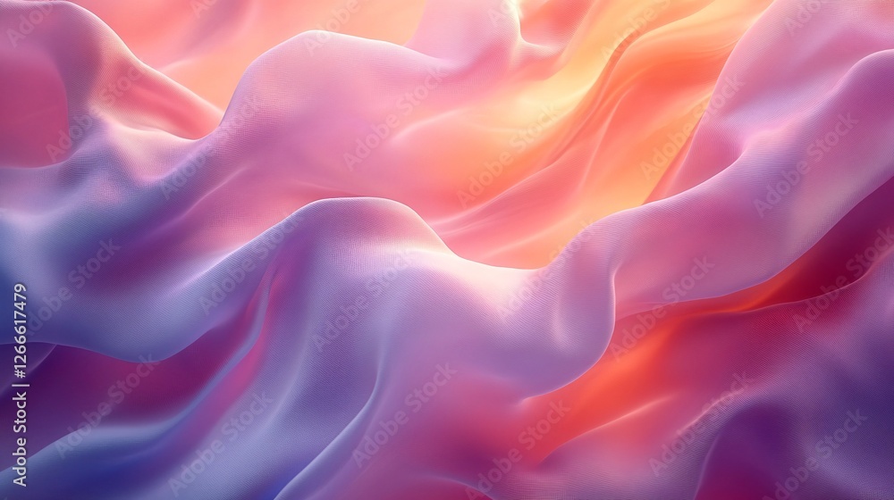 Obraz premium Abstract Colorful Waves Flowing in Soft Fabric Textures