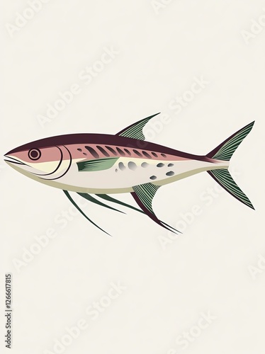 Detailed illustration of a colorful fish swimming gracefully