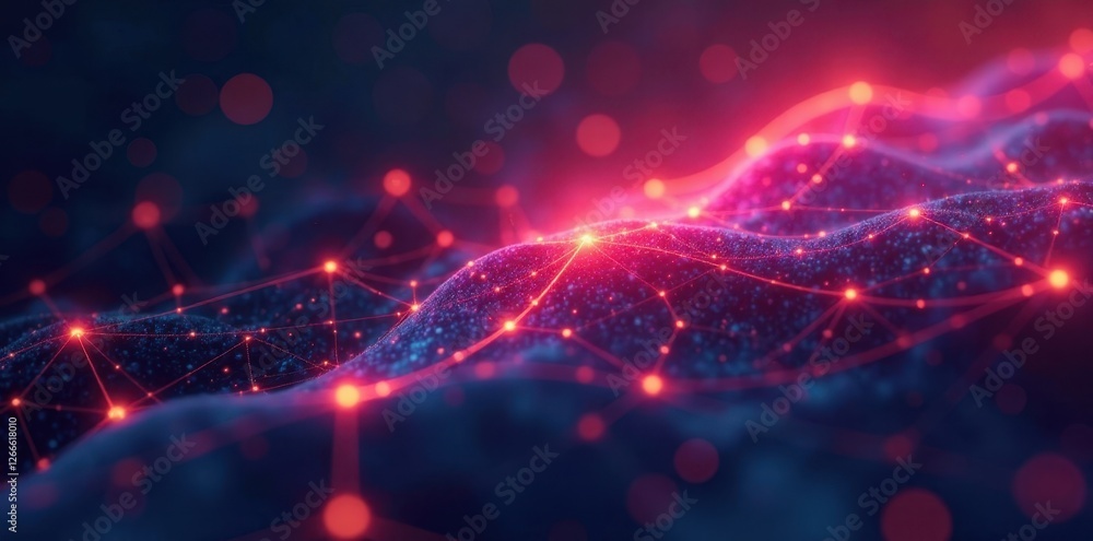 Geometric shapes forming a digital connection , points, data, network security Geometric shapes forming a digital connection , points, data, network security