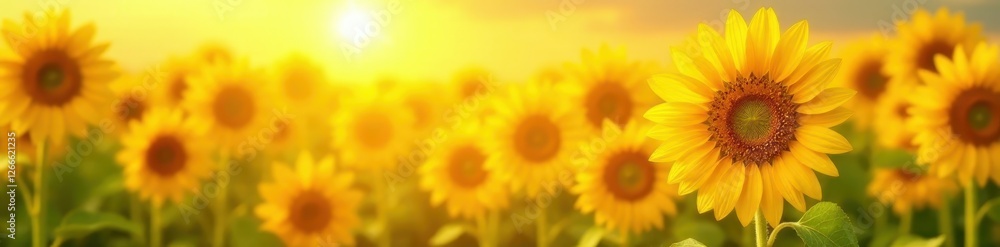 Vibrant sunflowers burst against sunny yellow , detail, closeup Vibrant sunflowers burst against sunny yellow , detail, closeup