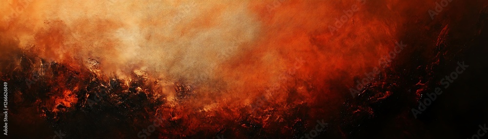 Obraz premium A dramatic display of nature's fury, showcasing an intense fiery scene with vibrant reds and oranges blending into dark hues, highlighting the power of fire in the environment.