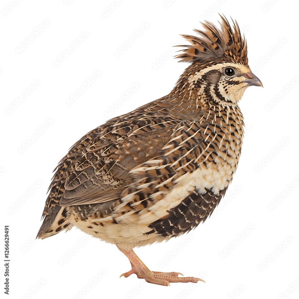 Fototapeta premium Elegant Quail with Crest of Feathers