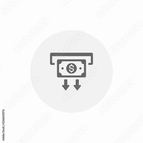 dollar transaction atm icon sign vector