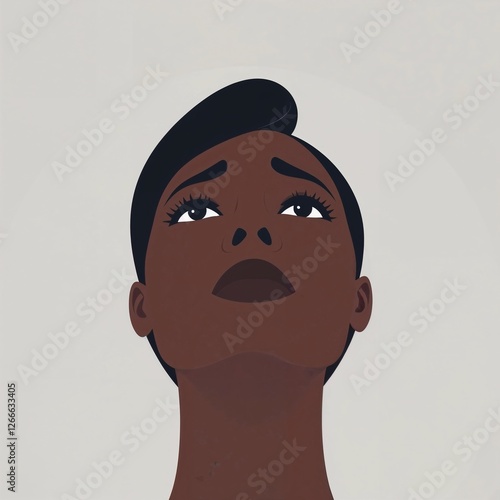 Anxious African American Woman