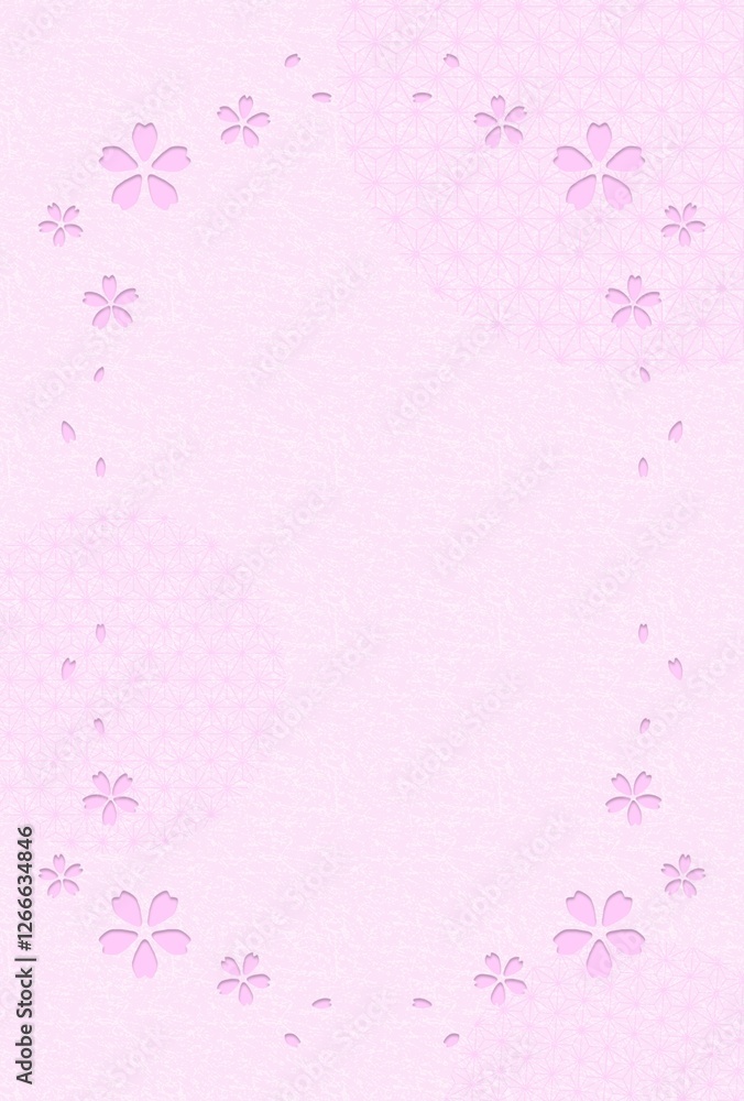 桜の背景(麻の葉紋様) F-11 桜の背景(麻の葉紋様) F-11