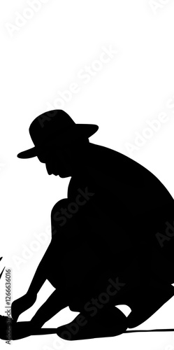 Silhouette of character in different poses
