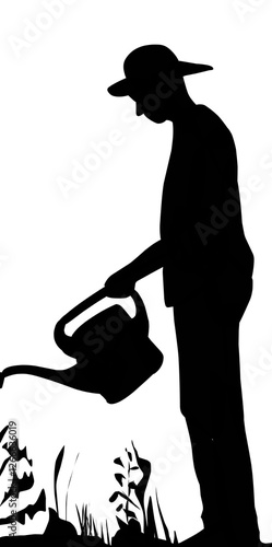 Silhouette of character in different poses