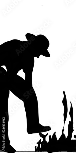 Silhouette of character in different poses