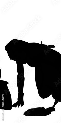 Silhouette of character in different poses