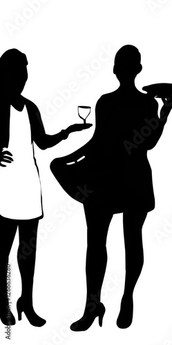 Silhouette of character in different poses