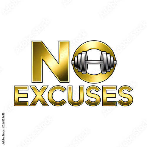 No Excuses Icon Logo 3D photo