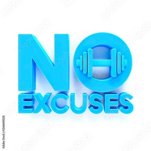 No Excuses Icon Logo 3D photo