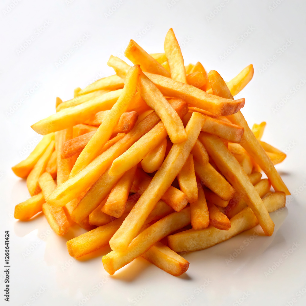 french fries on white background french fries on white background