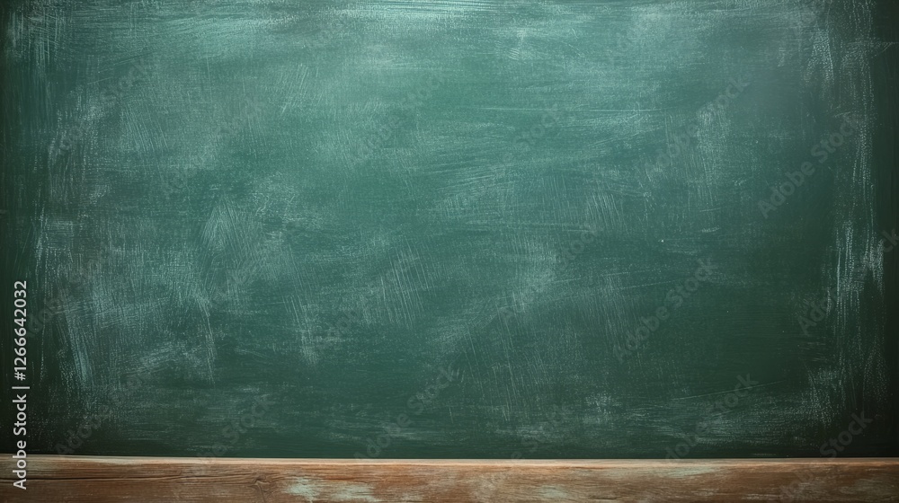 Empty Green Chalkboard with Wooden Frame for Educational Background Empty Green Chalkboard with Wooden Frame for Educational Background