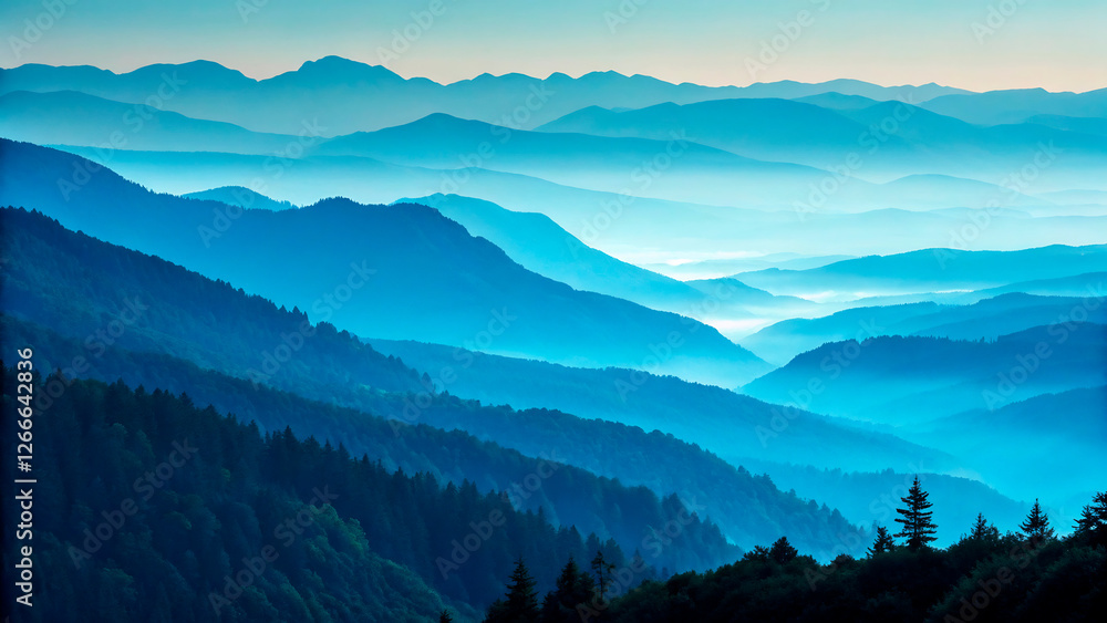 mountain landscape with fog mountain landscape with fog