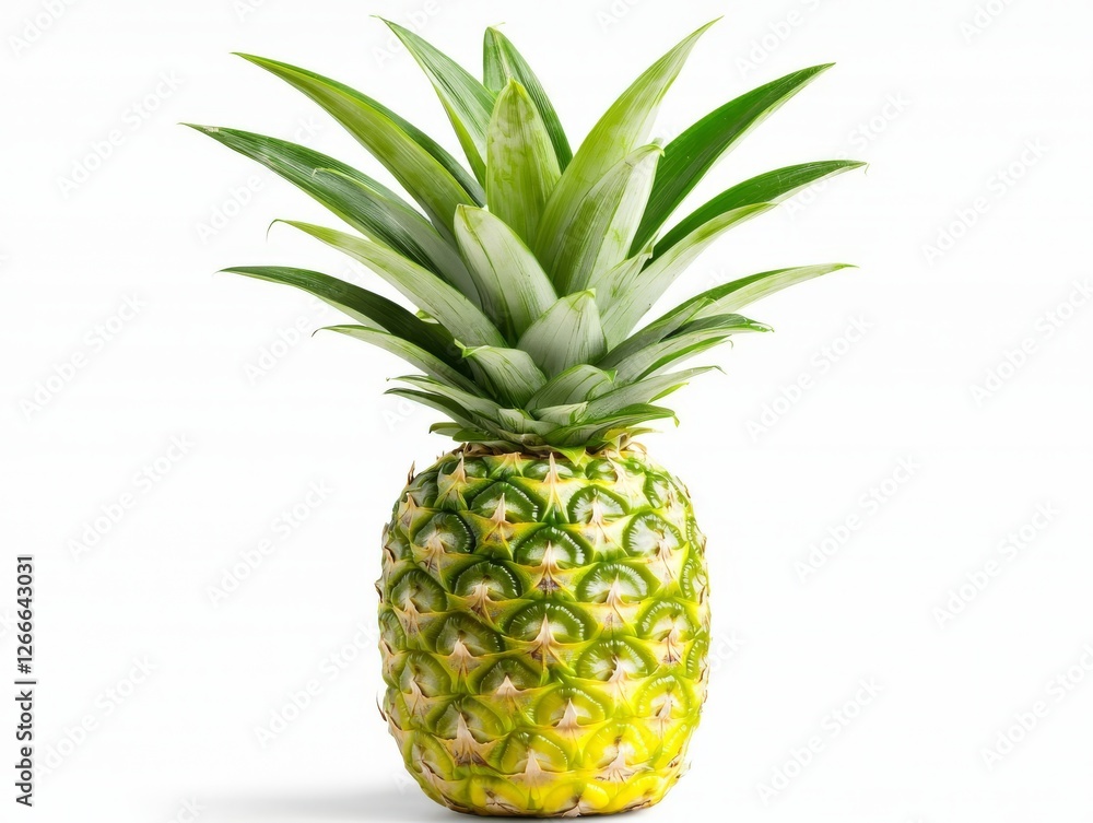 Fototapeta premium Ripe pineapple isolated on white, tropical fruit for health and flavor 