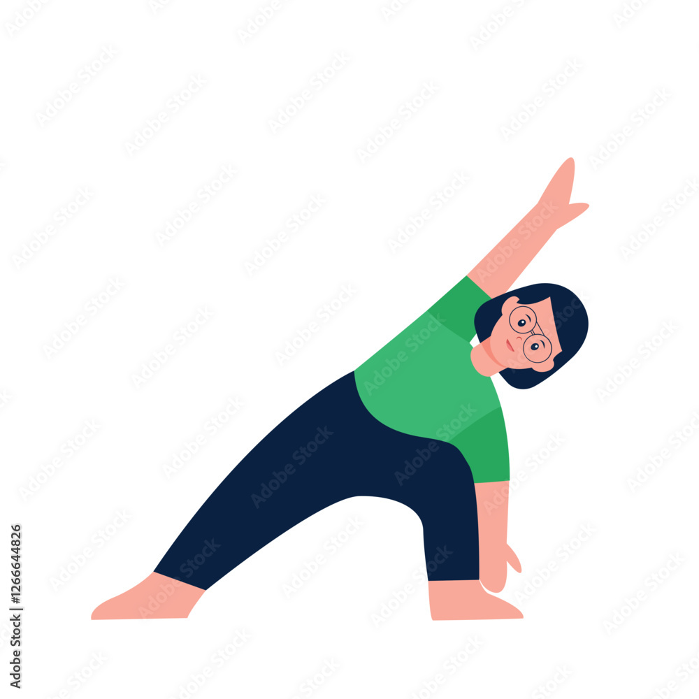 Fototapeta premium extend side yoga pose illustration