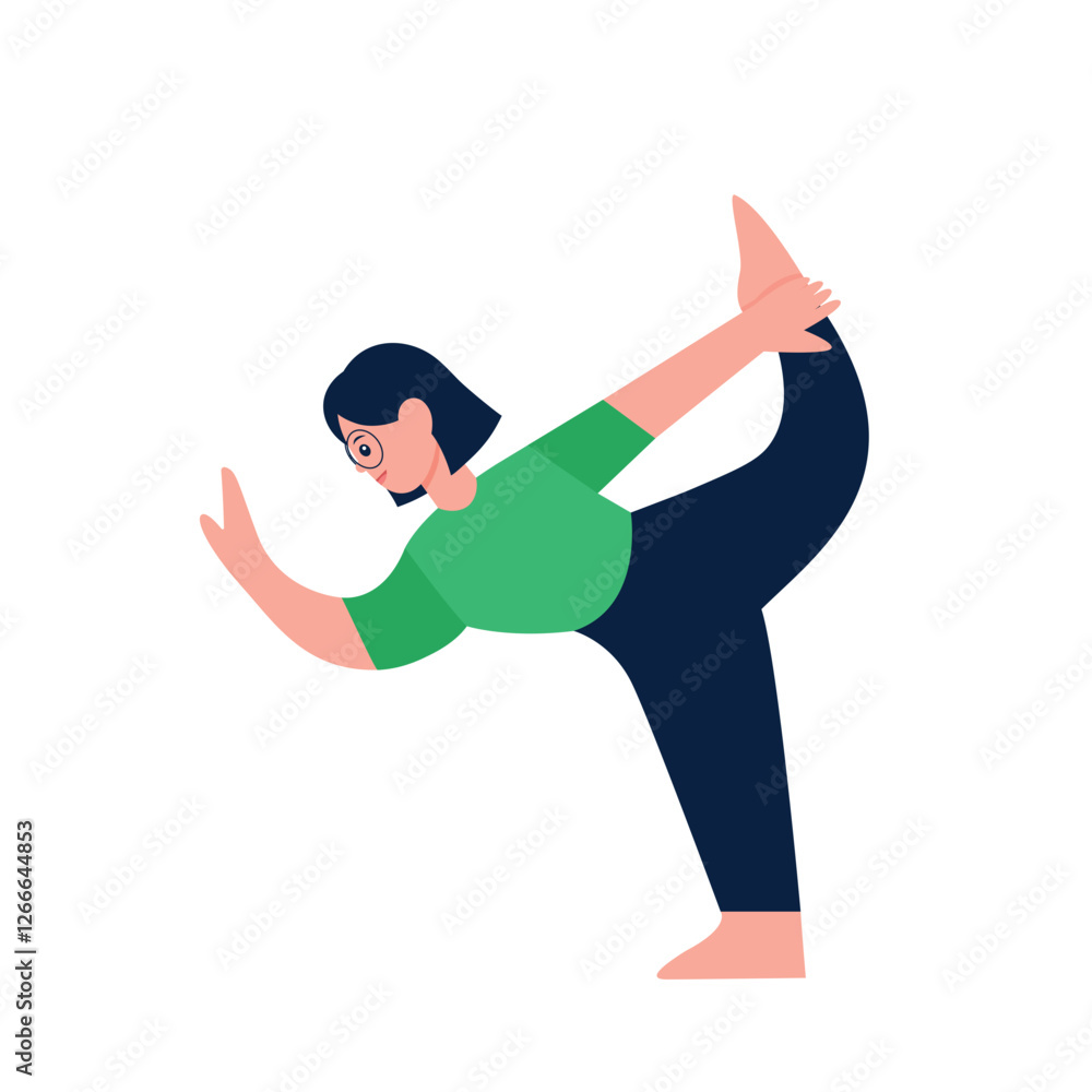 Fototapeta premium natrajasana yoga pose illustration