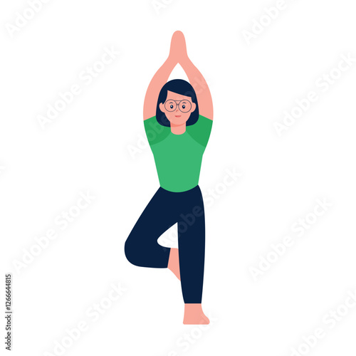 tree yoga pose illustration