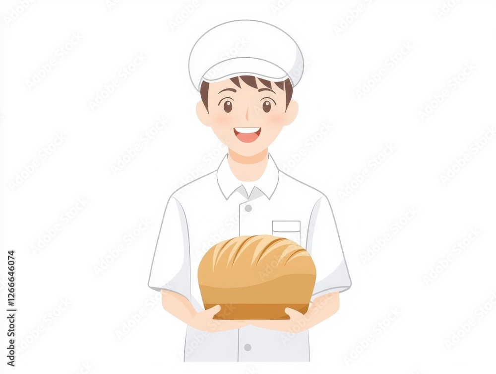 Skilled baker holding a freshly baked loaf of crusty sourdough bread artisan Skilled baker holding a freshly baked loaf of crusty sourdough bread artisan