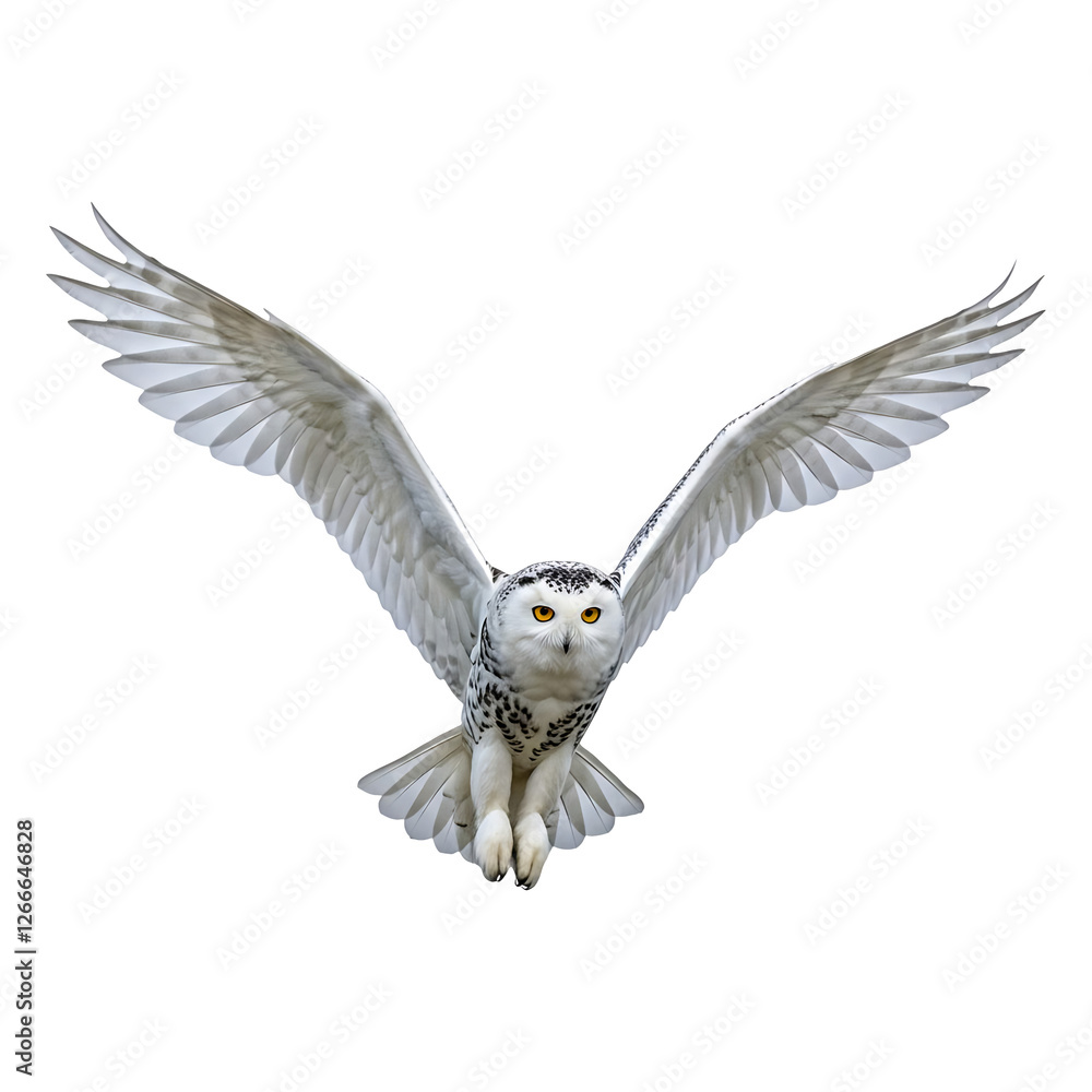 Fototapeta premium Majestic Snowy Owl in Flight