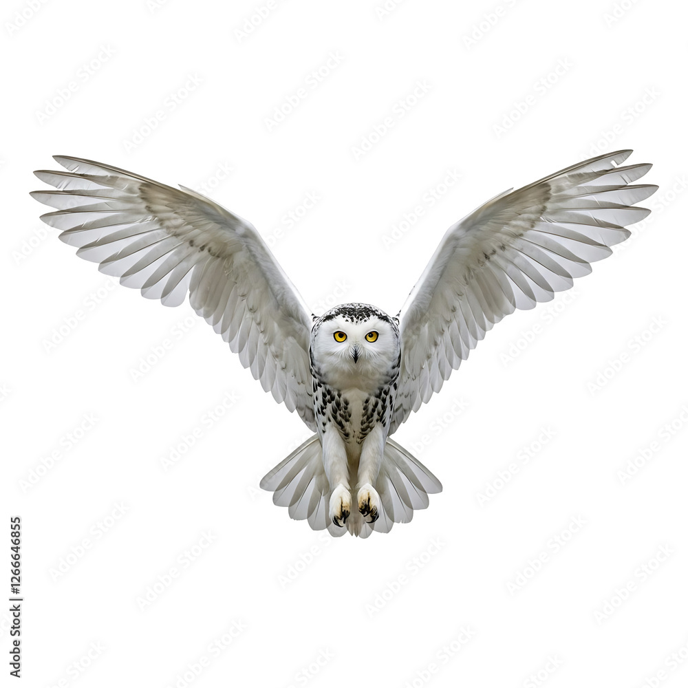 Fototapeta premium Majestic Snowy Owl in Flight