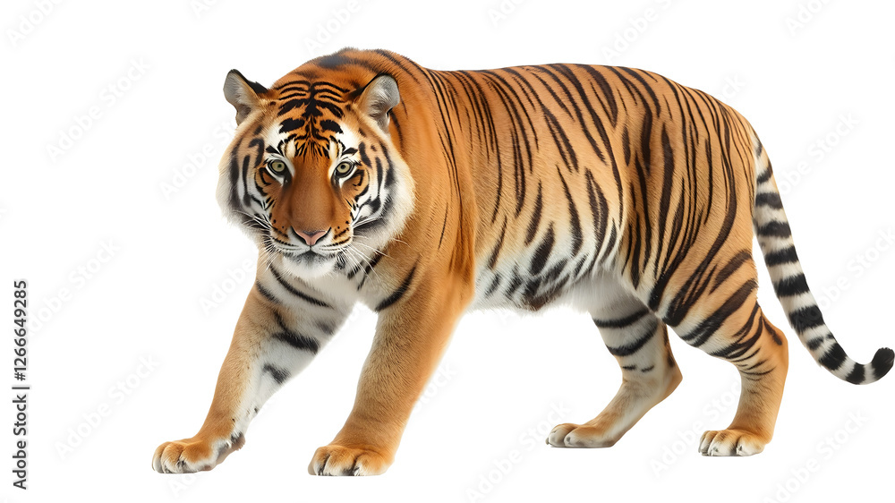 Obraz premium Siberian Tiger isolated on white background. AI generated Image