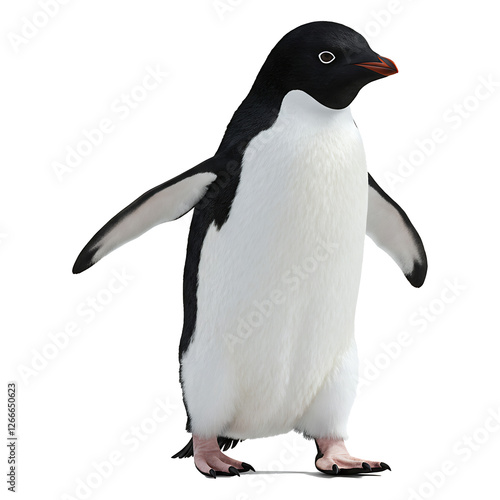 A lone AdÃ©lie penguin takes a stroll. photo