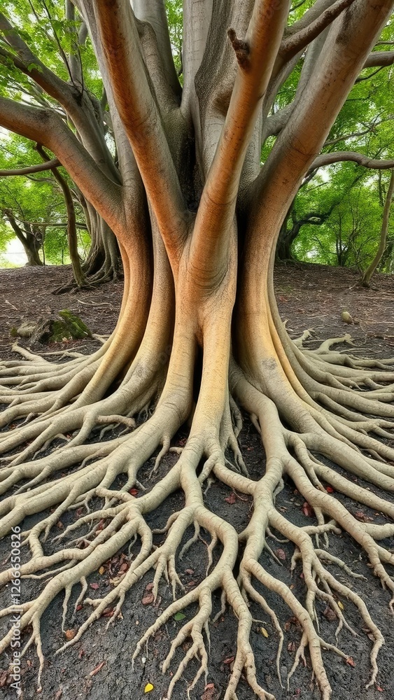 Eucalyptus tree roots spread across the ground, eucalyptus, natural, underground Eucalyptus tree roots spread across the ground, eucalyptus, natural, underground