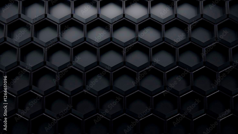 Abstract Black 3D Hexagon Background Dark Honeycomb Grid Pattern Design, black 3d background, hexagon pattern, dark honeycomb, geometric design, abstract black background Abstract Black 3D Hexagon Background Dark Honeycomb Grid Pattern Design, black 3d background, hexagon pattern, dark honeycomb, geometric design, abstract black background