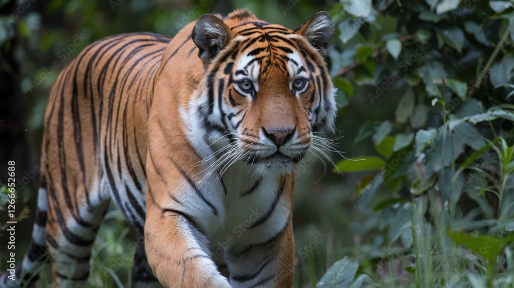 Obraz premium Majestic Tiger in Lush Forest Environment