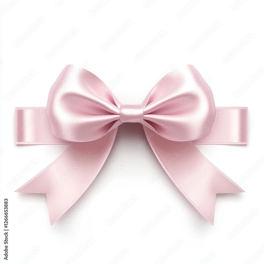 Elegant Pink Satin Bow with Ribbon for Gift Wrapping and Decoration Elegant Pink Satin Bow with Ribbon for Gift Wrapping and Decoration