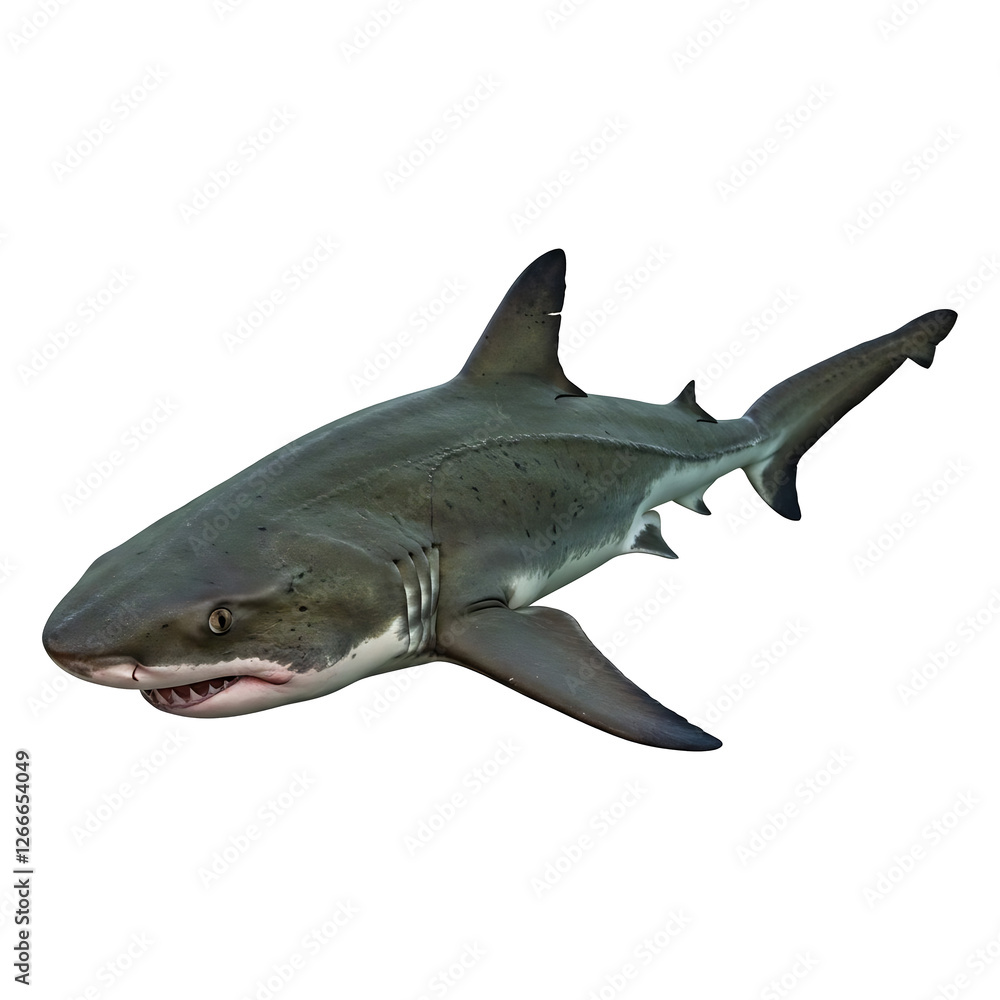 Fototapeta premium Oceanic Dark Shark Profile View