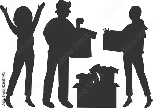 People volunteers and donations Silhouette