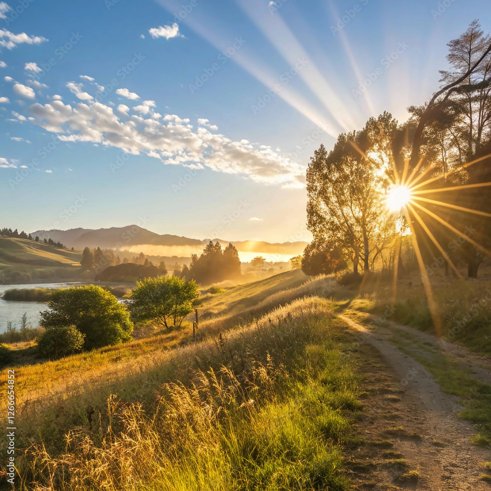 Obraz premium sunset over the road