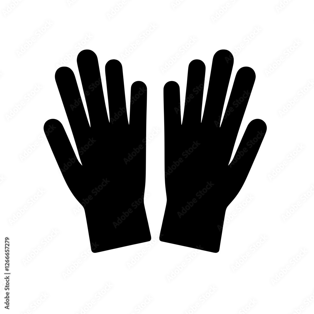 Gloves Icon: A simple yet powerful icon representing a pair of gloves, ideal for safety, cleaning, and protection themes. Gloves Icon: A simple yet powerful icon representing a pair of gloves, ideal for safety, cleaning, and protection themes.