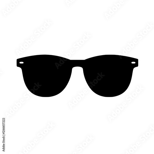 Sunglasses Silhouette: A sleek and stylish silhouette of sunglasses with a classic, rounded frame design. Perfect for adding a touch of cool and modern style to your design projects. 