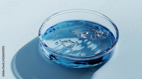 Wallpaper Mural Abstract Gel Droplets on Smooth Blue Surface Torontodigital.ca