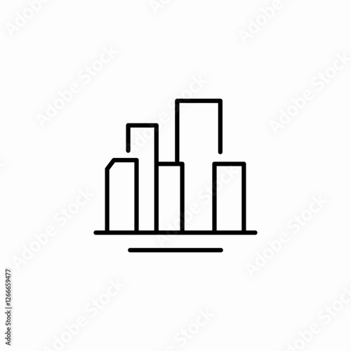 high city buildings icon sign vector