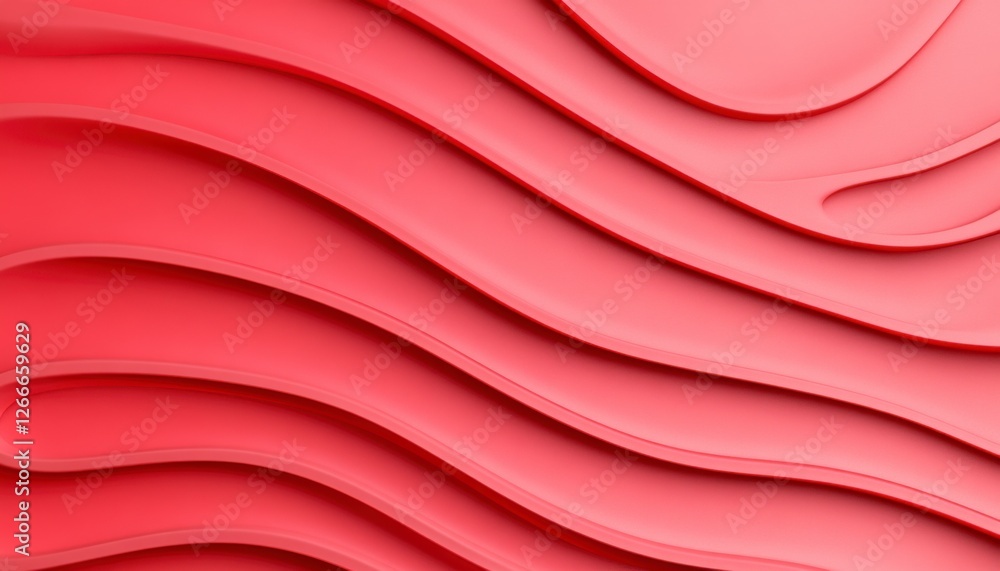 Fototapeta premium Abstract Red Wavy Layered Background Texture