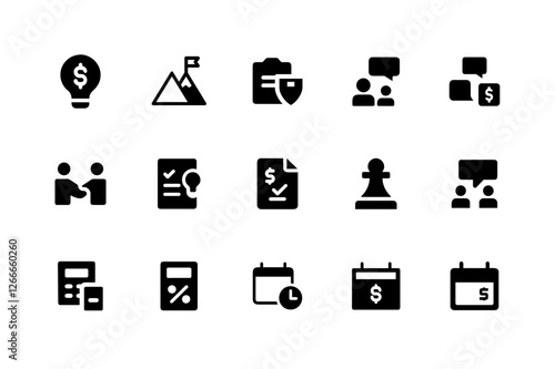 Simple business icons for company projects