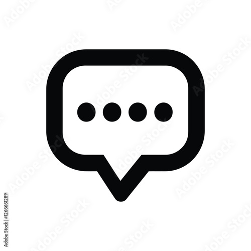 Speech Bubbles Icon in Black Silhouette vector illustration
