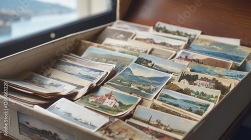 Vintage Postcards Box Filled With Scenic Landscapes